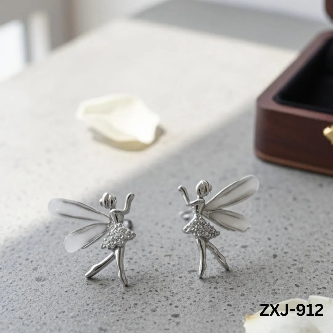 Butterfly Earrings Silver Golden Lightweight