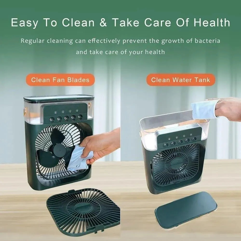 USB Rechargeable Disk Fan with Ice Cooling