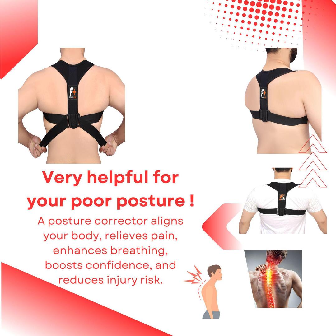 Black Nylon Posture Corrector Belt For Back Support