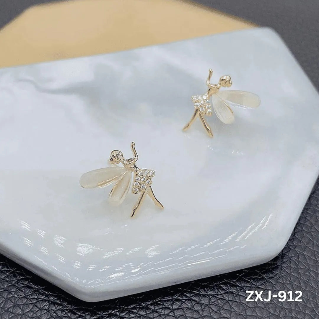 Butterfly Earrings Silver Golden Lightweight