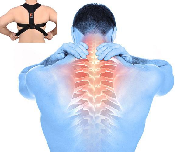 Black Nylon Posture Corrector Belt For Back Support