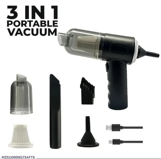Portable 3-in-1 Car vacuum Cleaner Black ABS