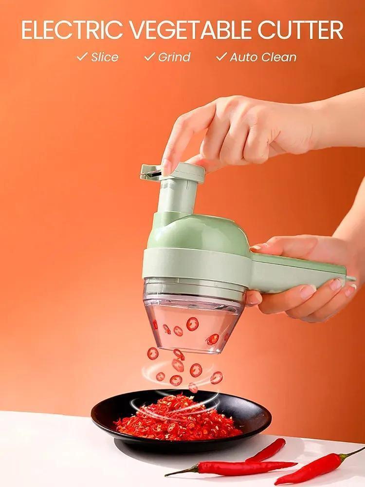 Electric Food Chopper Green ABS Tool
