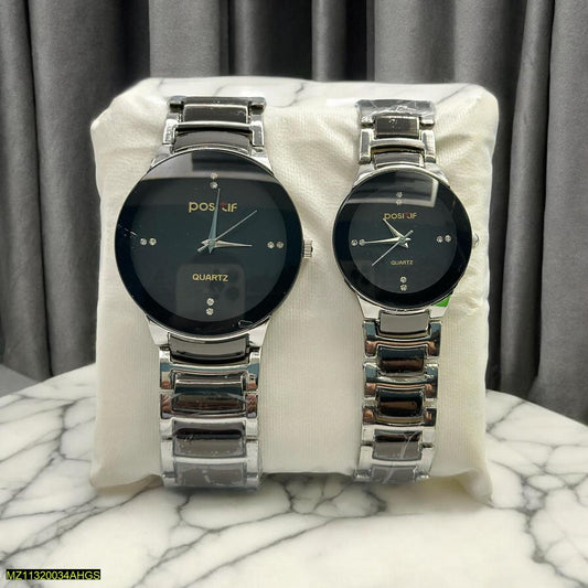 Couple Analog Watches Steel 36mm Set