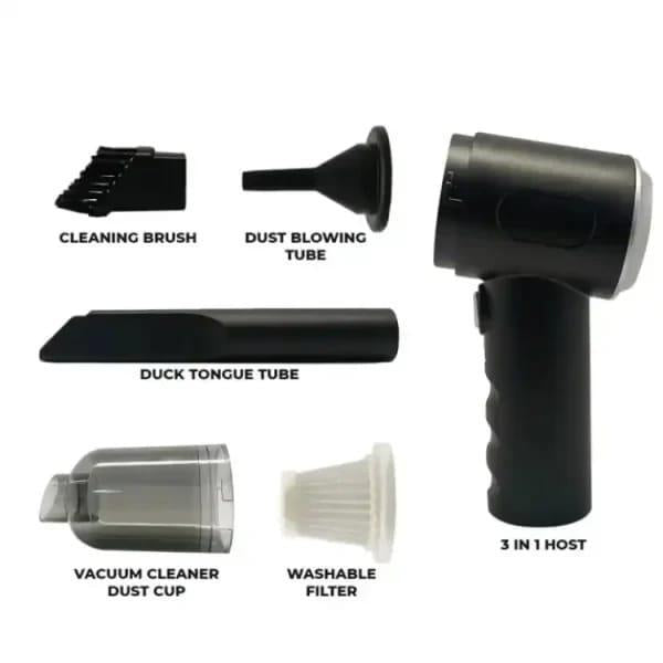 Portable 3-in-1 Car vacuum Cleaner Black ABS