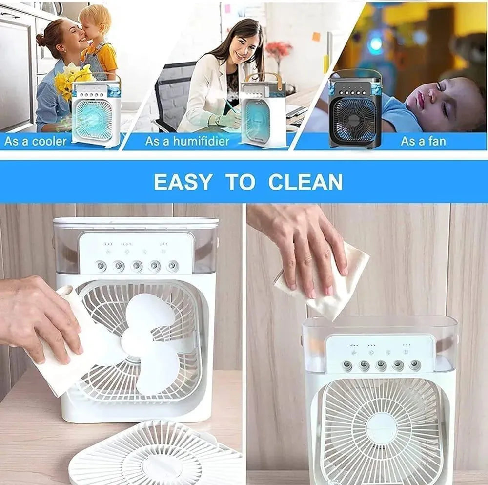 USB Rechargeable Disk Fan with Ice Cooling