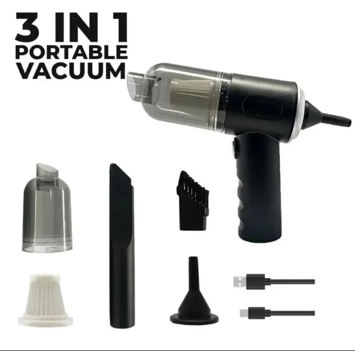 Portable 3-in-1 Car vacuum Cleaner Black ABS