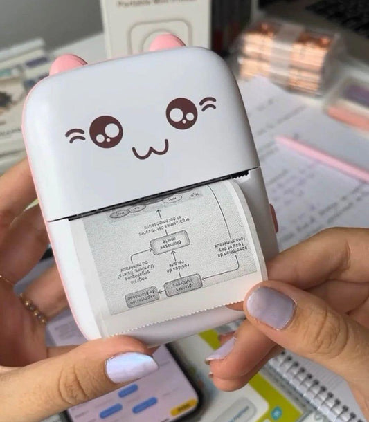 Pink Cat Pocket Printer for Daily Use
