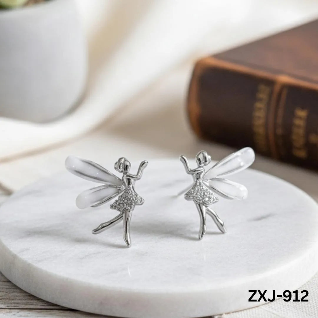Butterfly Earrings Silver Golden Lightweight
