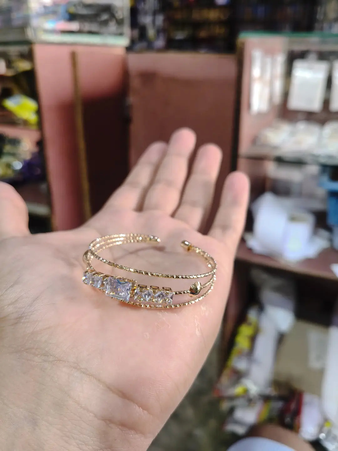 Gold Plated Crystal Kara Bracelet For Girls 3 to 10 Years