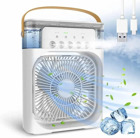 USB Rechargeable Disk Fan with Ice Cooling
