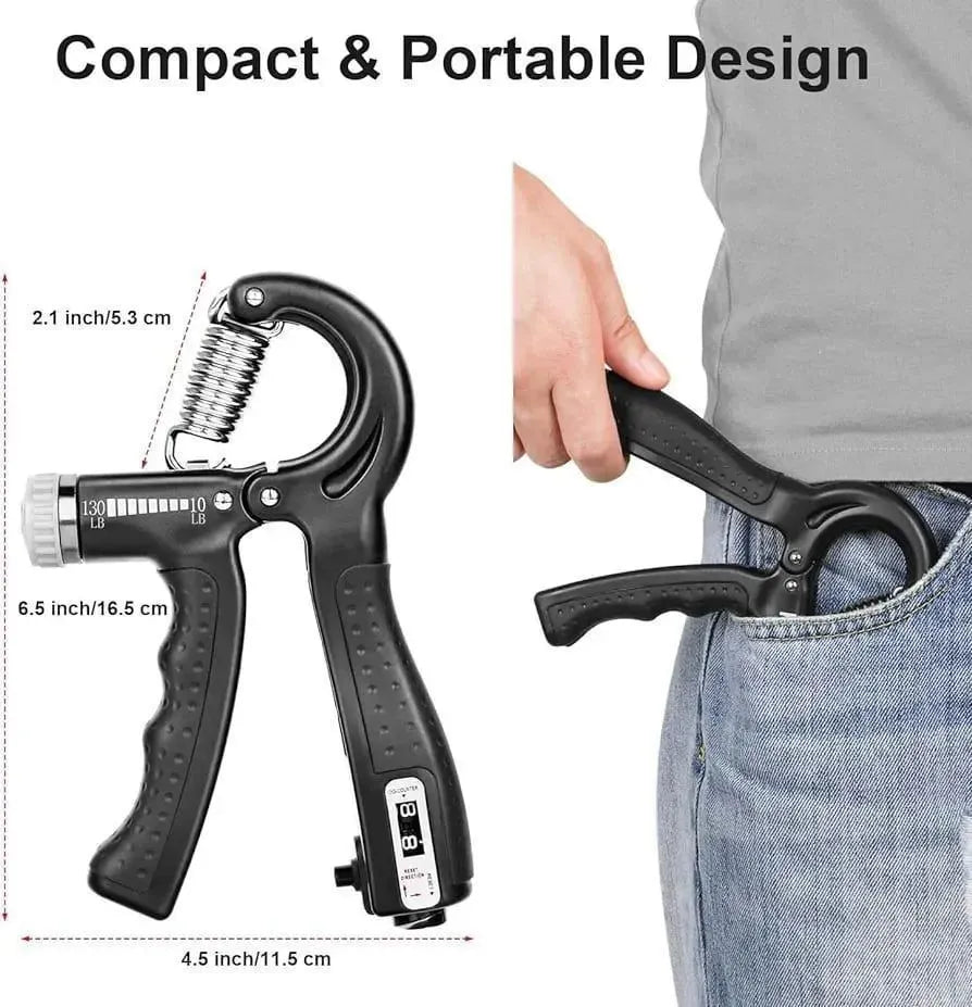 Countable Hand Gripper Adjustable Resistance Black