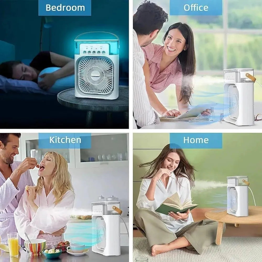 USB Rechargeable Disk Fan with Ice Cooling
