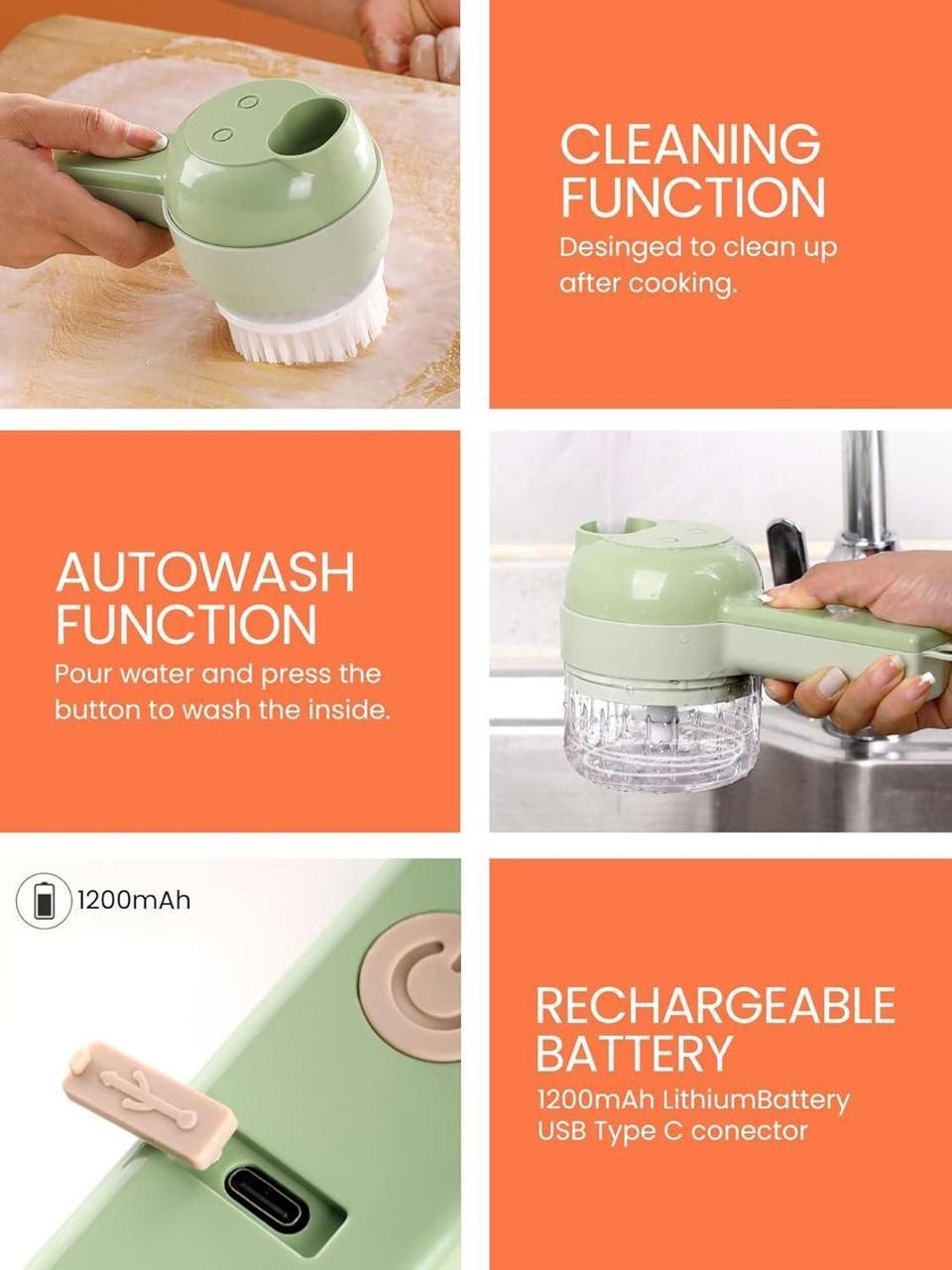 Electric Food Chopper Green ABS Tool