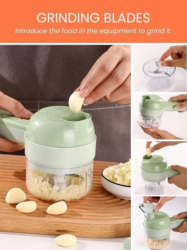 Electric Food Chopper Green ABS Tool