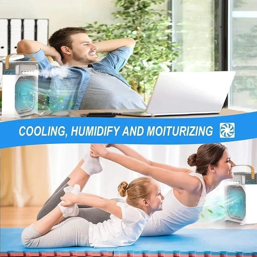 USB Rechargeable Disk Fan with Ice Cooling
