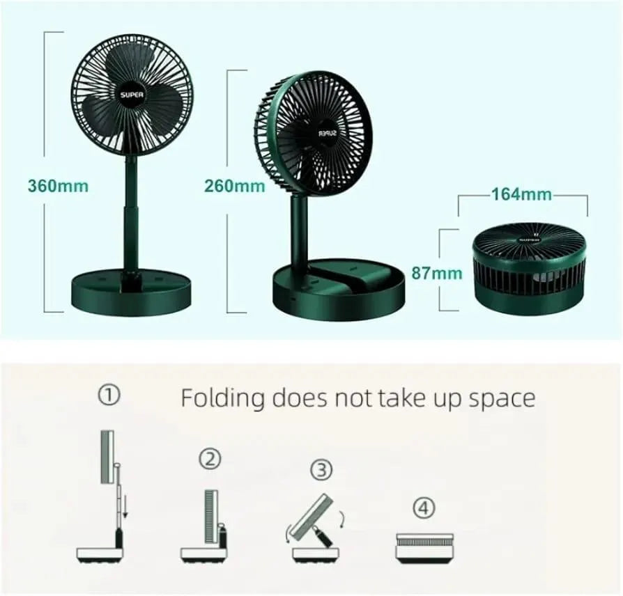 Rechargeable Foldable Fan for Home Office
