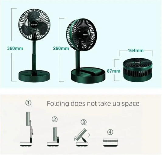 Rechargeable Foldable Fan for Home Office
